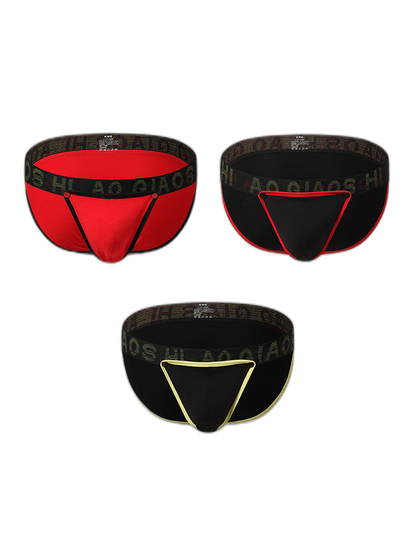 3 Pack Men's Large Pouch Button Waistband Briefs