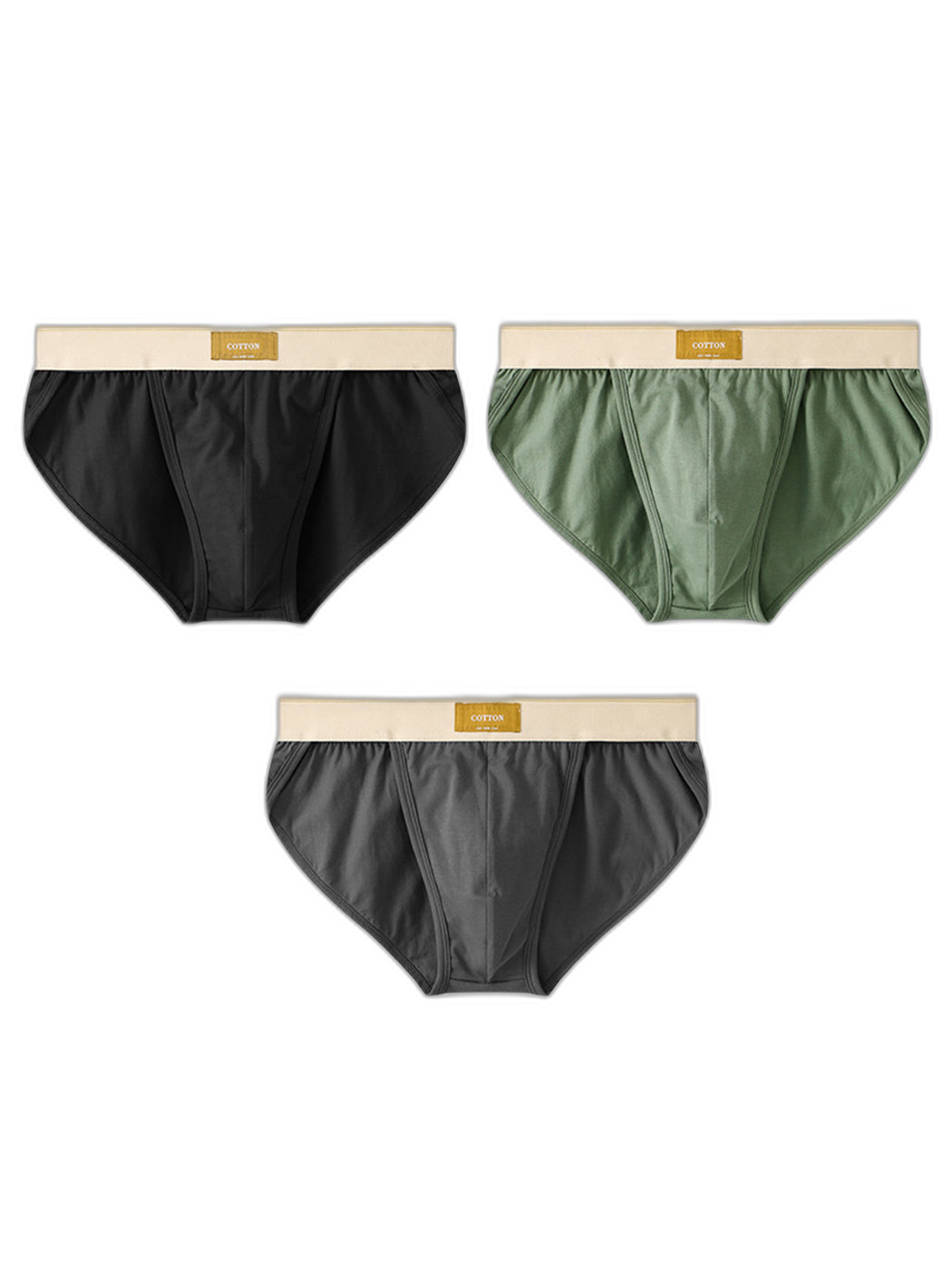 3 Pack Men's Sexy High Cut Cotton Bikini