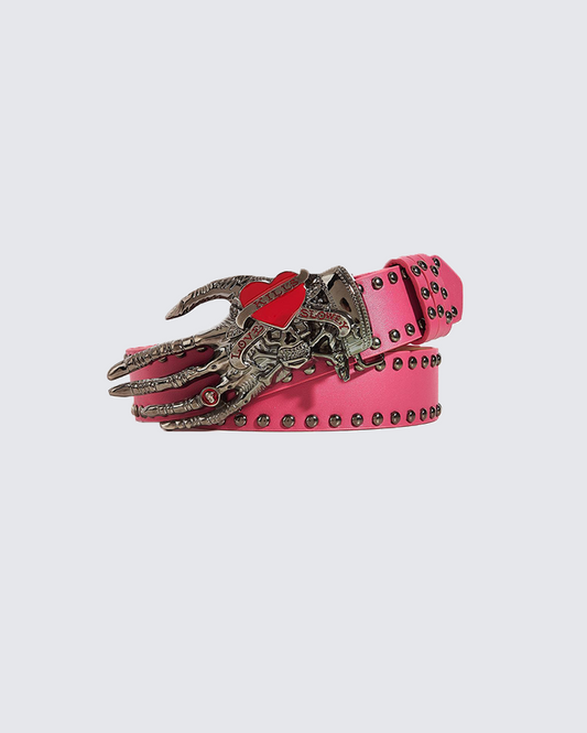 Skull Hand Studded Belt