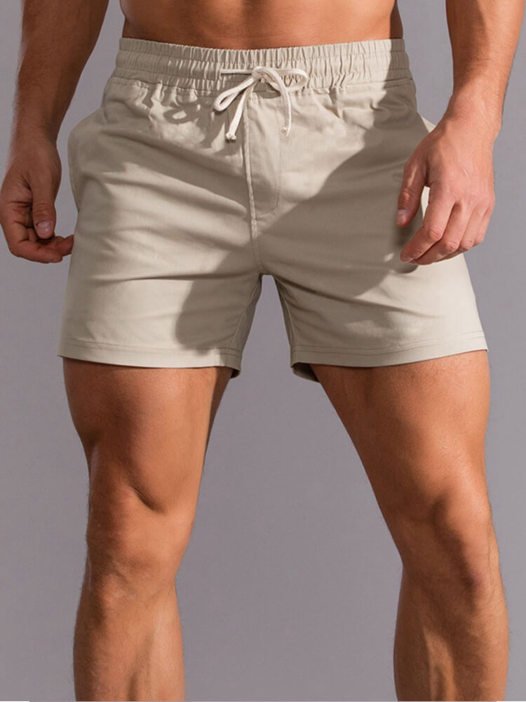 Men's Sports Casual Solid Color Cotton Beach Shorts