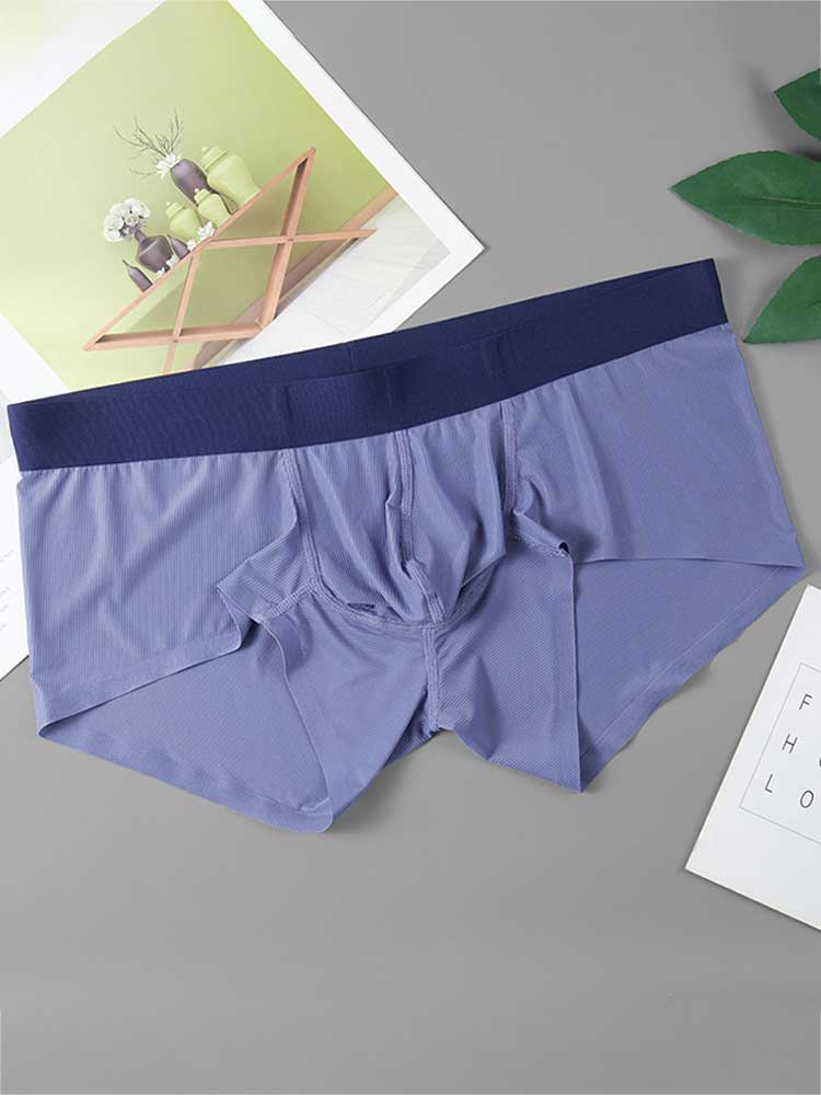 Men's Sheer Stretchy Seamless Anti-Chafing Boxer Briefs