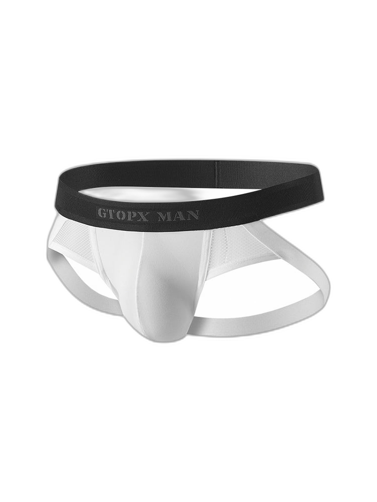 2 Pack Men's Low-Rise Ice Silk Breathable Mesh Jockstrap