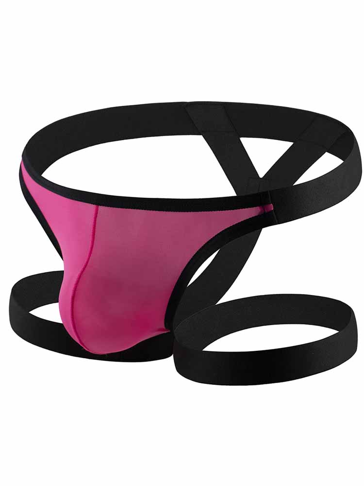 Men's Ice Silk Leg Band Thong - White