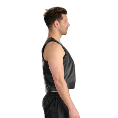 Prowler RED Leather Waistcoat Black Red