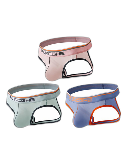 3 Pack Men's Low-Rise Ice Silk Jockstrap