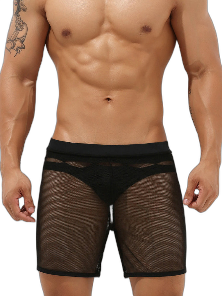 Men’s Sexy See Through Mesh Boxer Shorts