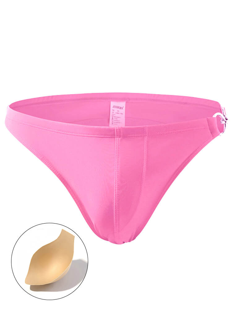 Men's Low Rise Metal Buckle Swim Bikini