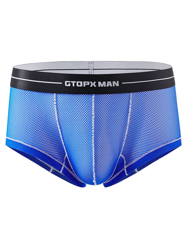 Men's Mesh U-Convex Pouch Low Waist Boxer Briefs