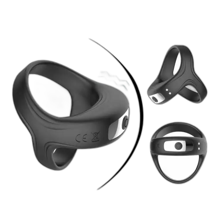 Command Pure Silicone Vibrating Cock Sling Black