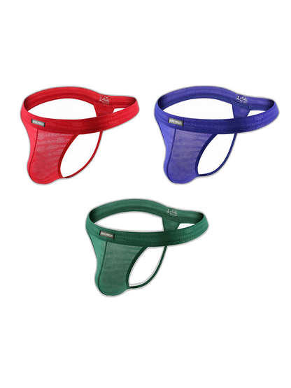 3-pack Men's Lace Obscure Embossed G-String Thong