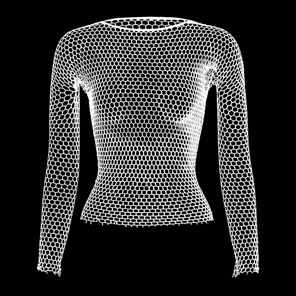 Men's Mesh Fishnet Long Sleeves