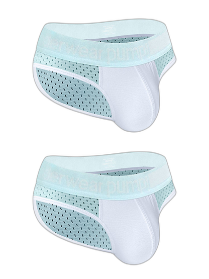 2 Pack Men's Mesh Loose Fit Sport Low-Rise Briefs
