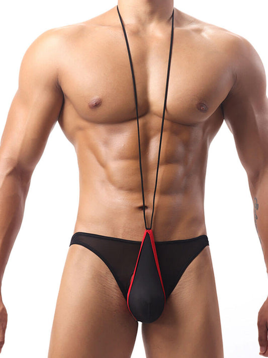 Men's See-Through Cutout Sexy Suspender Briefs