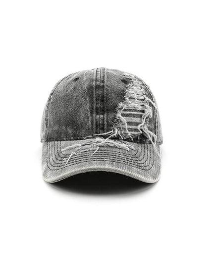 Distressed Washed Peaked Cap