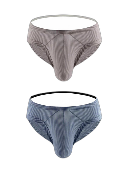 2 Pack Men's Low Rise Back Hollow 3D U-convex Large Pouch T-Back Briefs