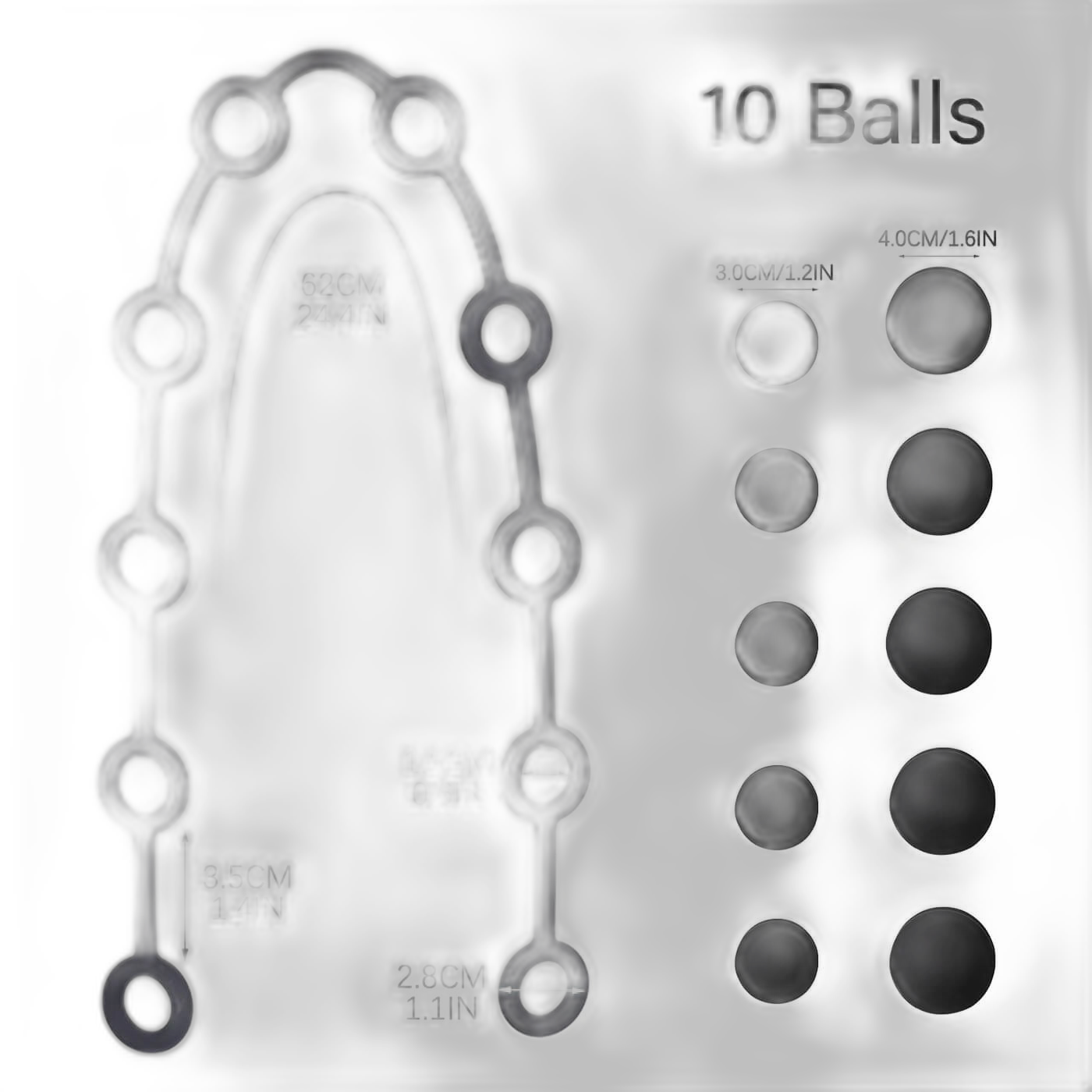 Tether - Anal Beads Trainer- Anal Balls - Custom Sizes