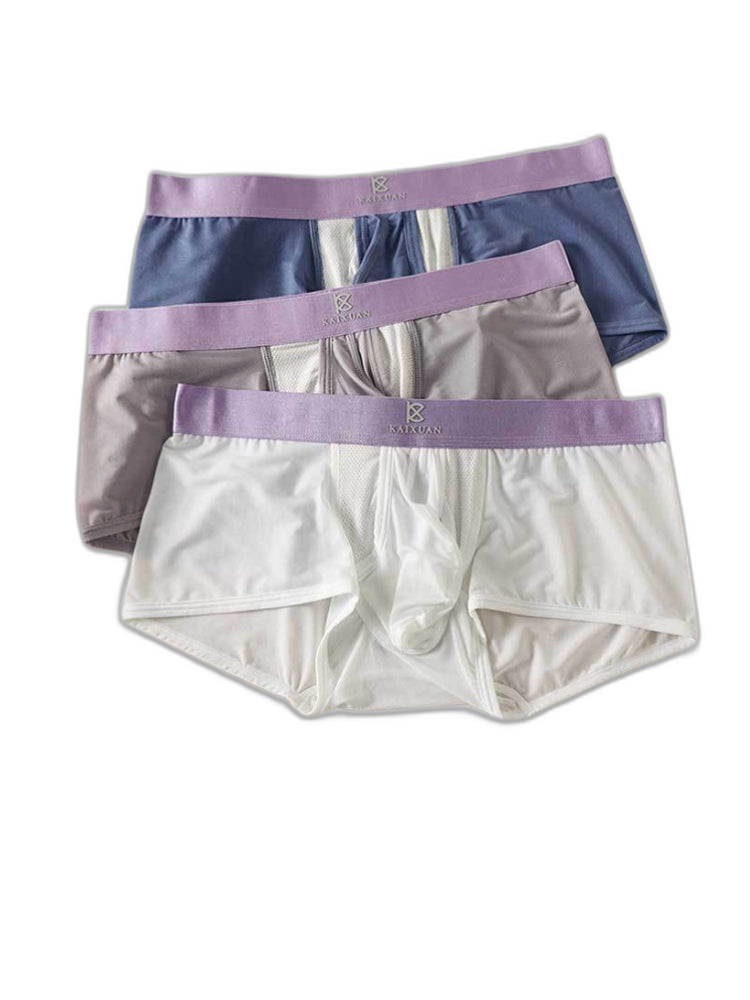 3 Pack Men's Supportive Pouch Lightweight Antibacterial Cooling Trunks