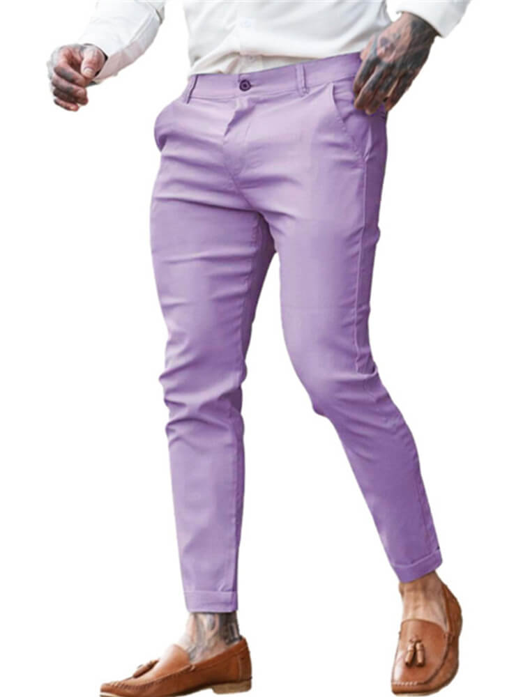 Men's Solid Color Slim Fit Street Fashion Pants