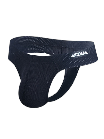 Men's Simple Breathable Mesh Pouch Thong & Strings