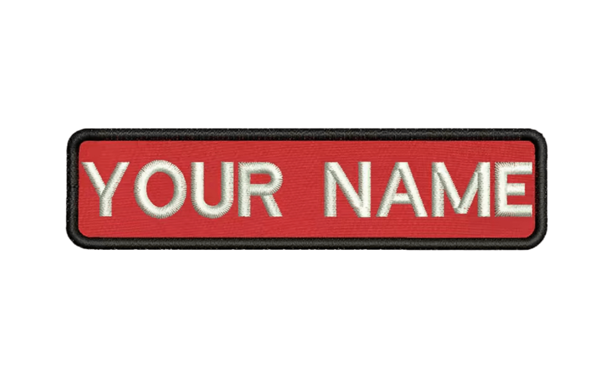 Custom Patch 10cmX2.5cm Red/White