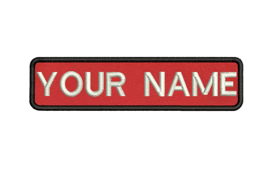 Custom Patch 10cmX2.5cm Red/White