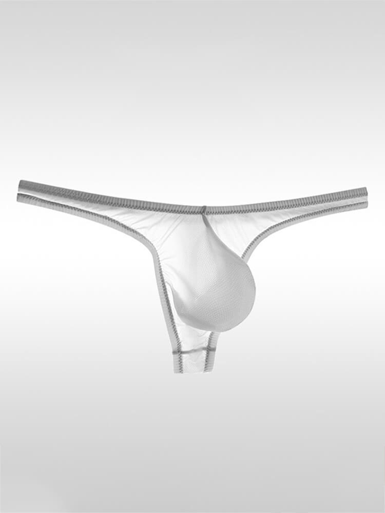 Men's Sexy Sheer U-Bulge Pouch Ice Silk Thong