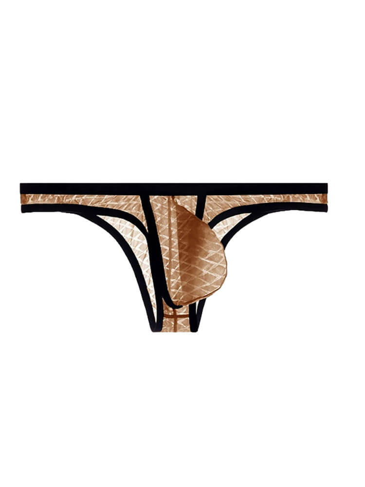 Men's Ice Silk Transparent Sexy Stripe Briefs