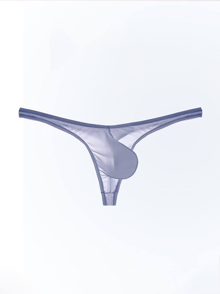 Men's Sexy Sheer U-Bulge Pouch Ice Silk Thong