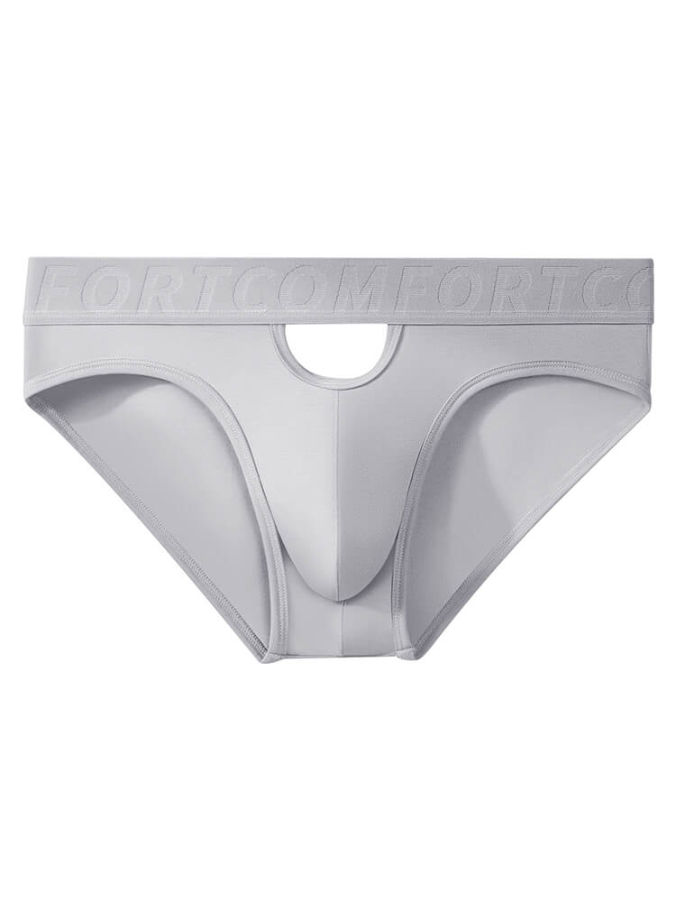Men's Solid Color Cutout Bamboo Fiber Thin Briefs
