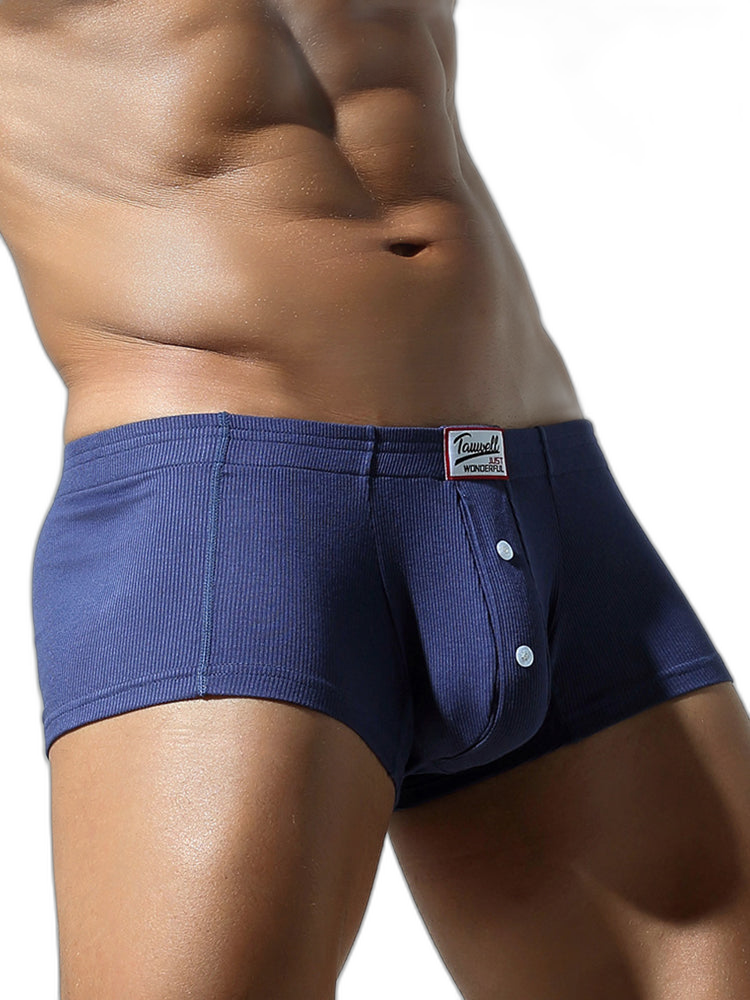 2 Pack Men's Soft Solid Color Simple Comfortable Breathable Trunks