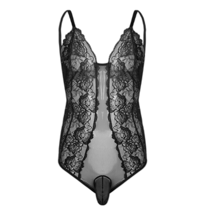 Lace Bodysuit Transparent Erotic Wear for Androgynes