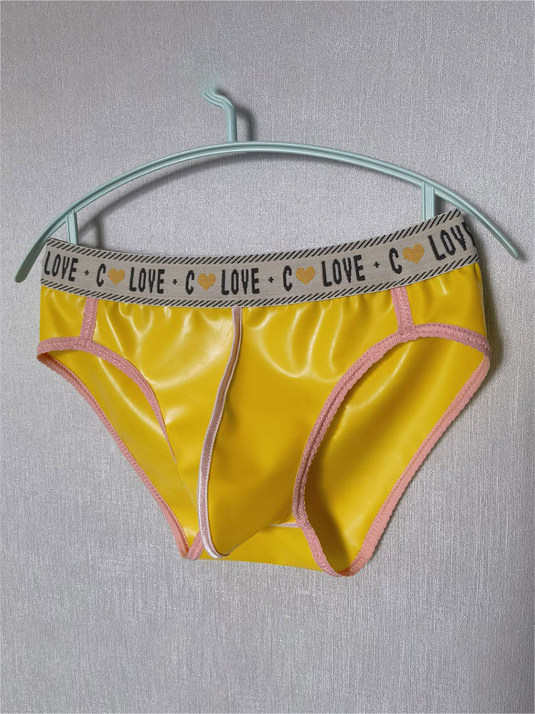 Men's Elastic Sexy Edged Latex Briefs