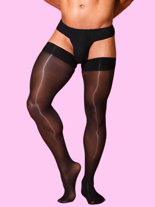 Knee High Nylon Stockings - Black