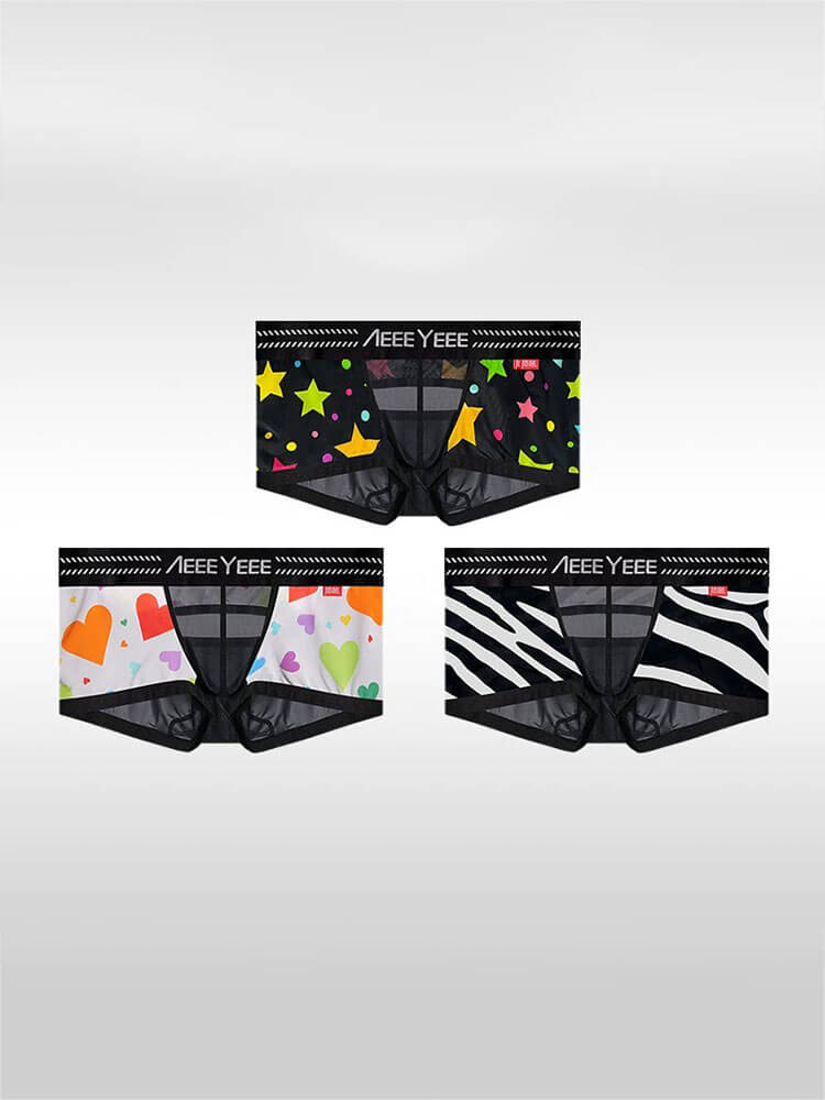 Men's Printed Ultra-Thin U-Pouch Cut-Out Trunks