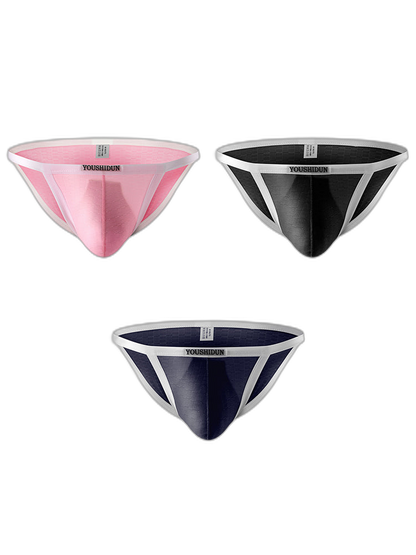 3-pack Men's Low Waist Sexy Narrow Hem Breathable Briefs