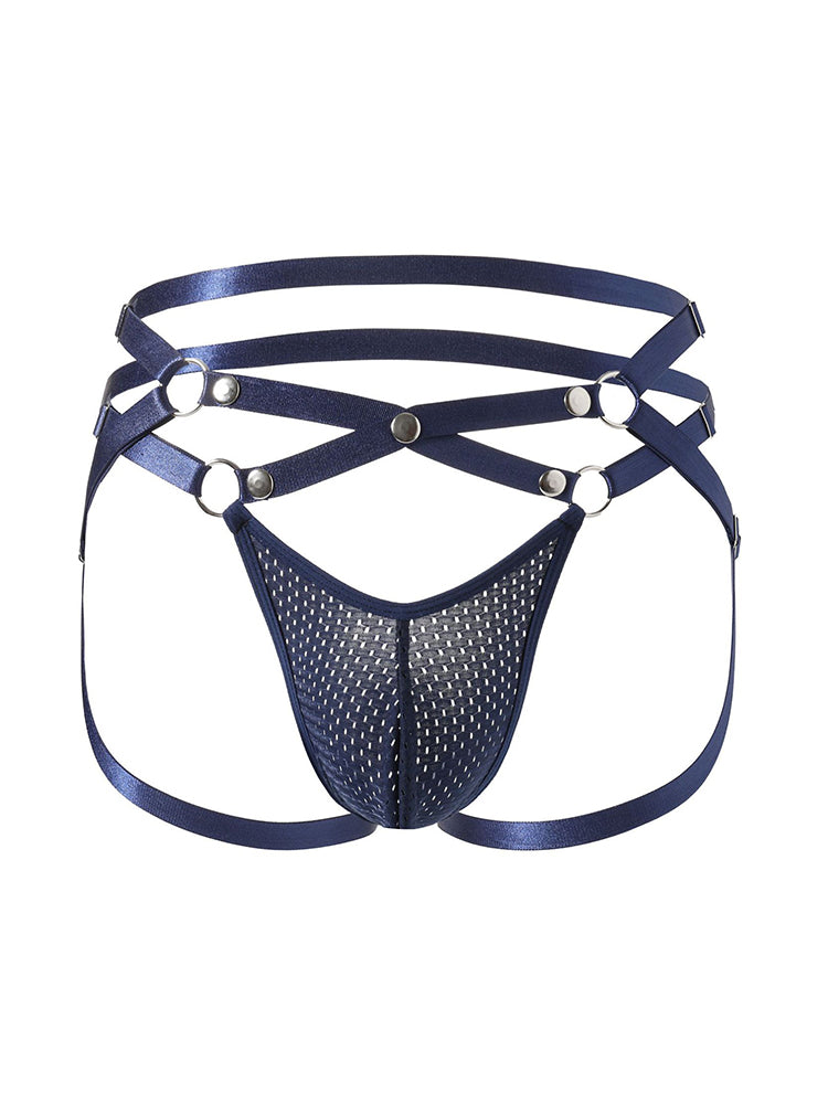 Men's Hollowed-out Cross-strap Binding Sexy Thong