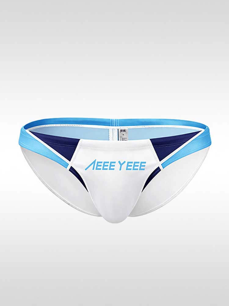 Men's Low-Rise Color-Blocked Quick-Drying Swim Briefs