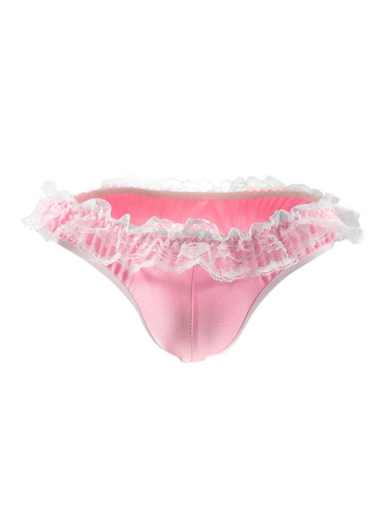 Men's Lace Sexy Skirt Hem Solid Color Thong