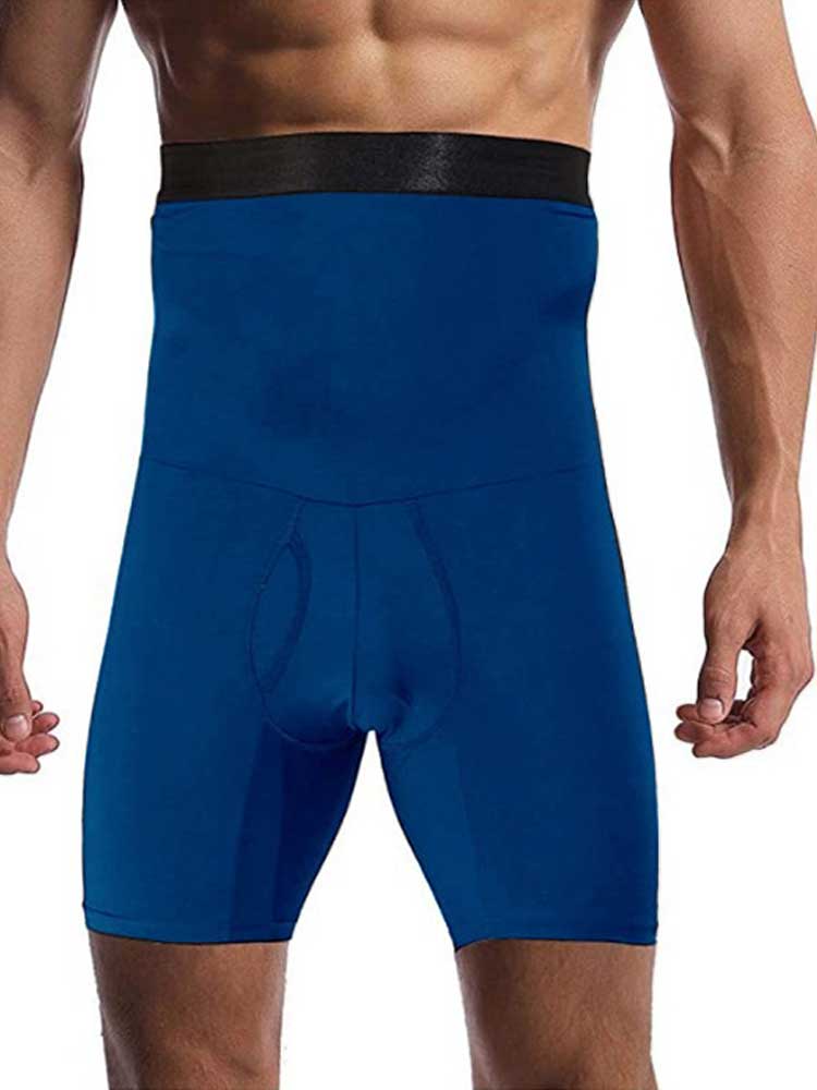 Men's Solid Color High Waist Shaping Boxer Shorts