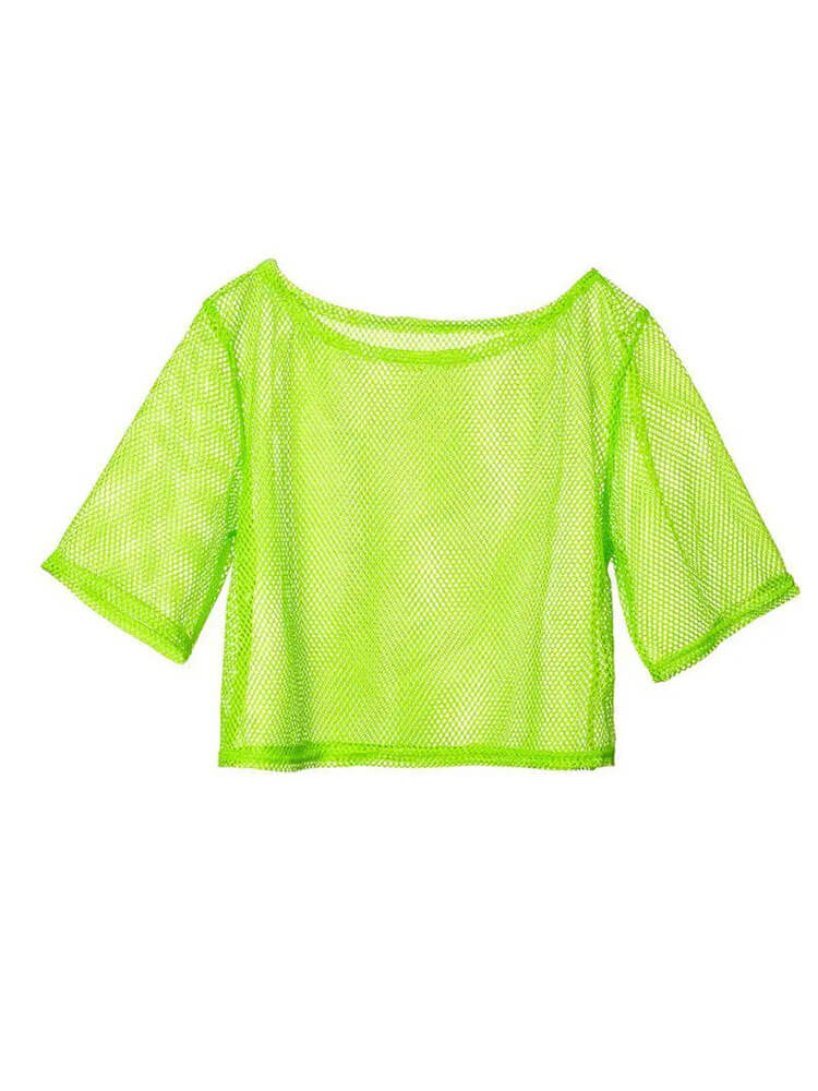 Men's Fishnet Mesh Party/Prom Cropped T-shirt