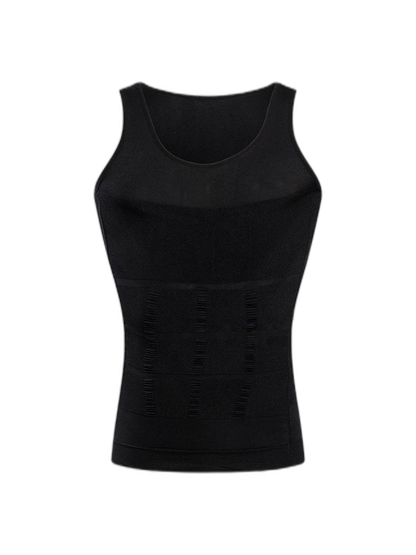 Mens Waist Body Shaper Vest T-Shirt Tank Tops