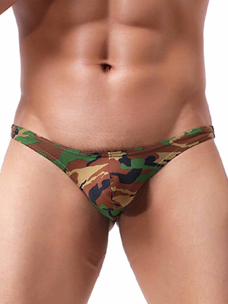 Men's Low Rise Camouflage Thong