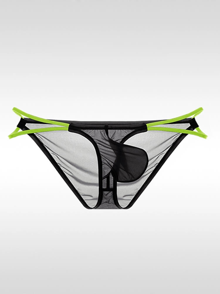 Men's Ultra-Thin See-Through Thin Belt Briefs