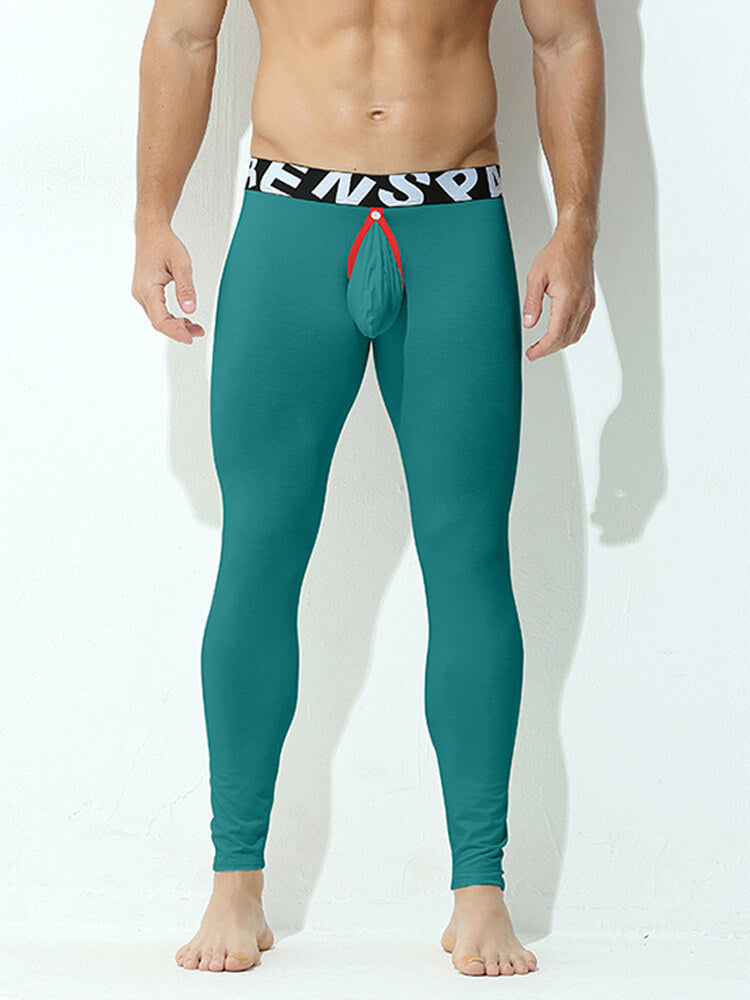Men's Lettered Belt Elastic Tight Thin Leggings