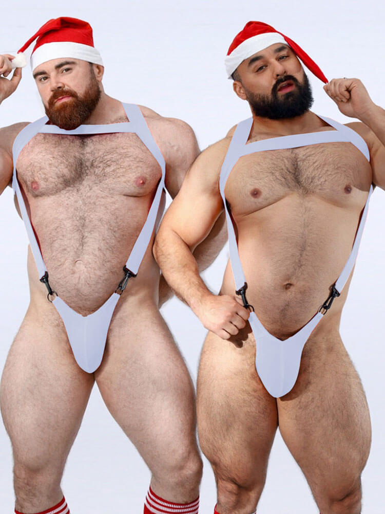 Men's Sexy Neon Bondage Harness Bodysuit Thong