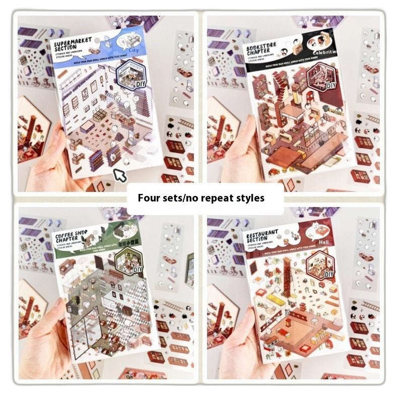 Cute DIY 3D Isometric Stickers