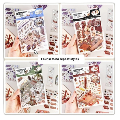 Cute DIY 3D Isometric Stickers