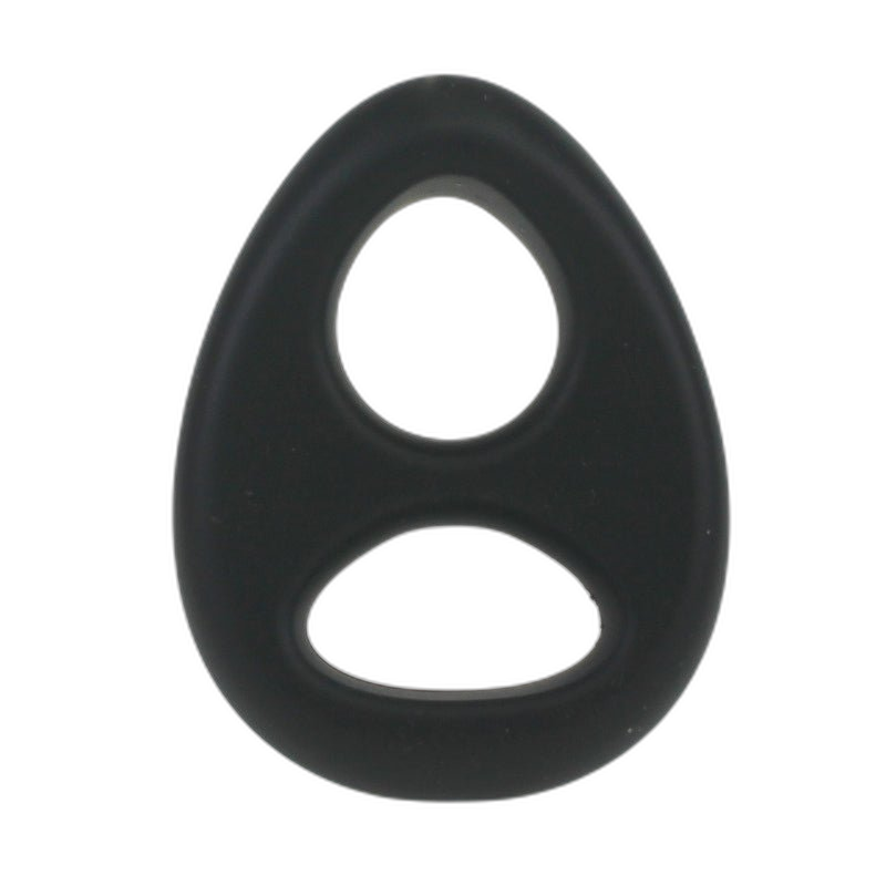 ruff GEAR Liquid Silicone Duo Cock and Ball Ring Black