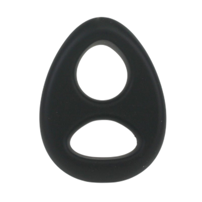 ruff GEAR Liquid Silicone Duo Cock and Ball Ring Black