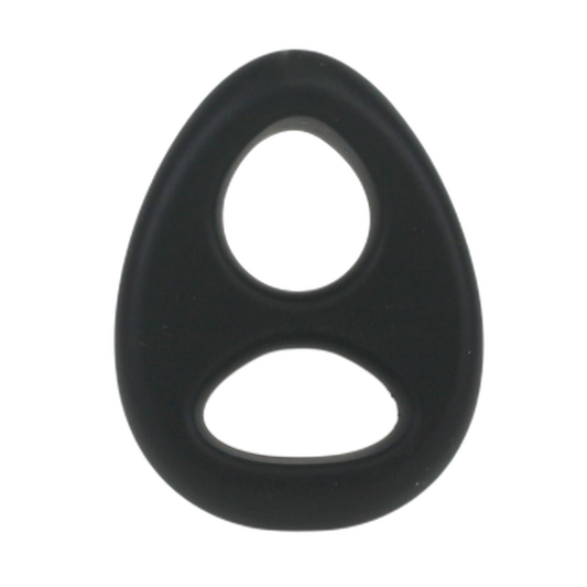 ruff GEAR Liquid Silicone Duo Cock and Ball Ring Black